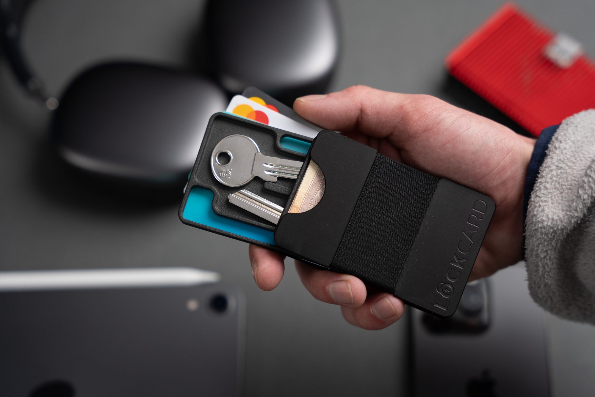 Lockcard wallet with key module in hand