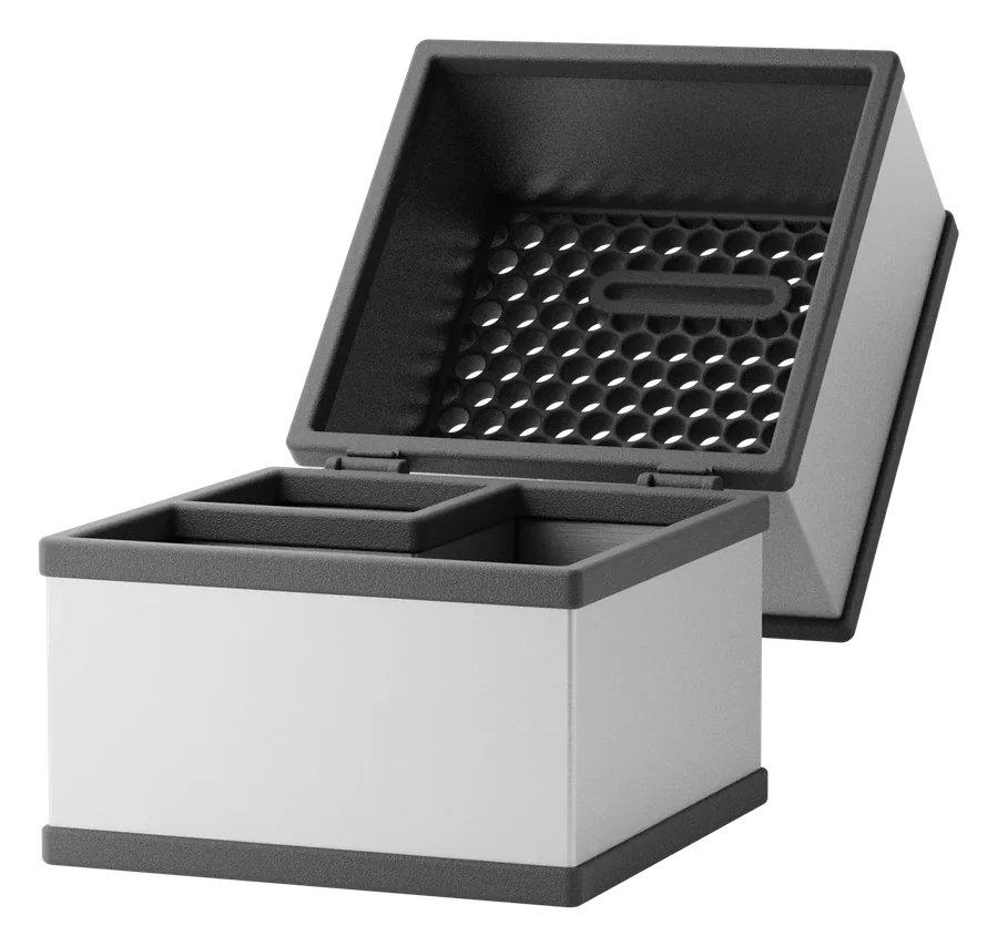 Packaging box, opened